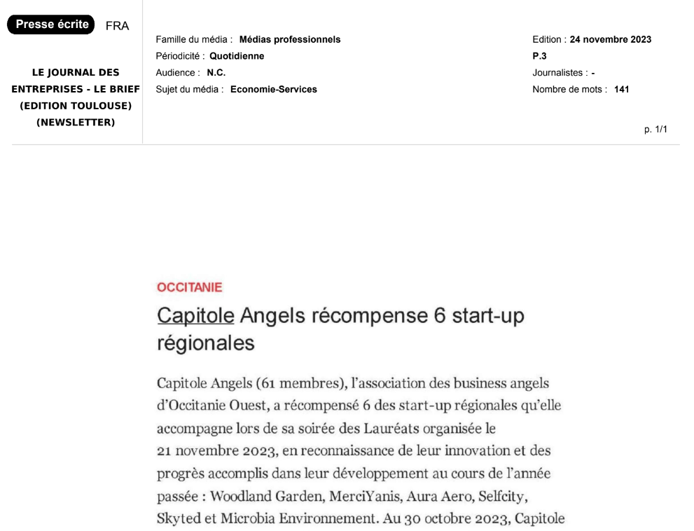 Capitole Angels récompense 6 start-up régionales